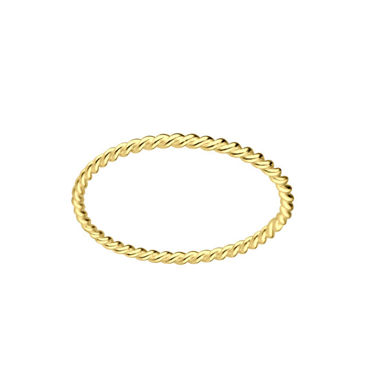 Gold Plated Silver Twisted Ring 925