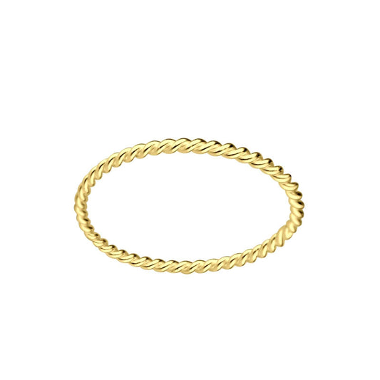 Gold Plated Silver Twisted Ring