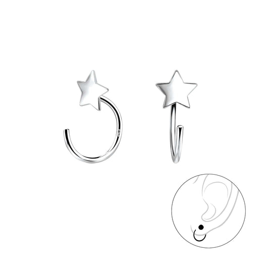 Silver Star Ear Huggers