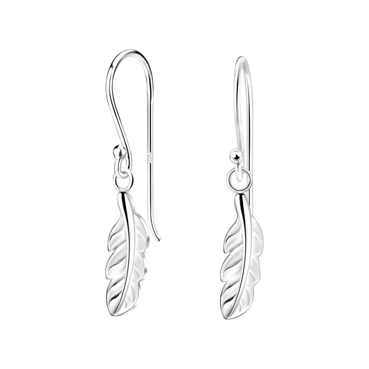 Silver Feather Earrings