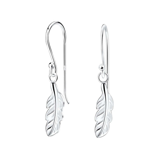 Silver Feather Earrings