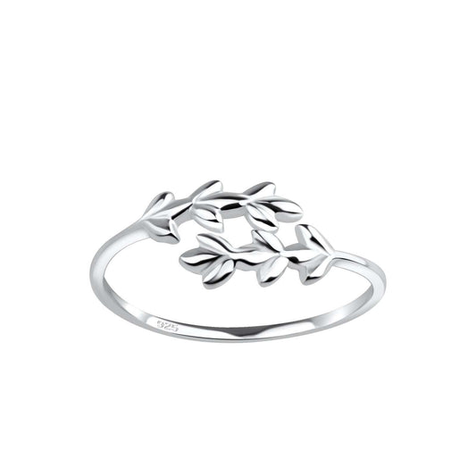 Silver Opened Olive Leaf Ring