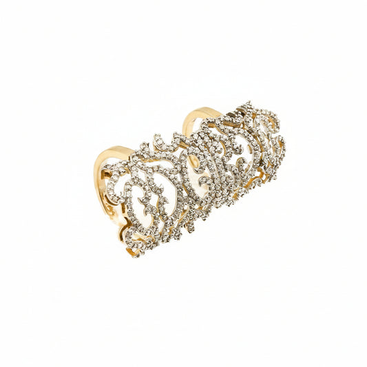 14K Yellow Gold Long Attached Diamond Accent Ring