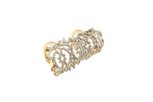 Yellow Gold Long Attached ring setting with Diamonds TDW: 3.01ct VS GH 14k11.5gr