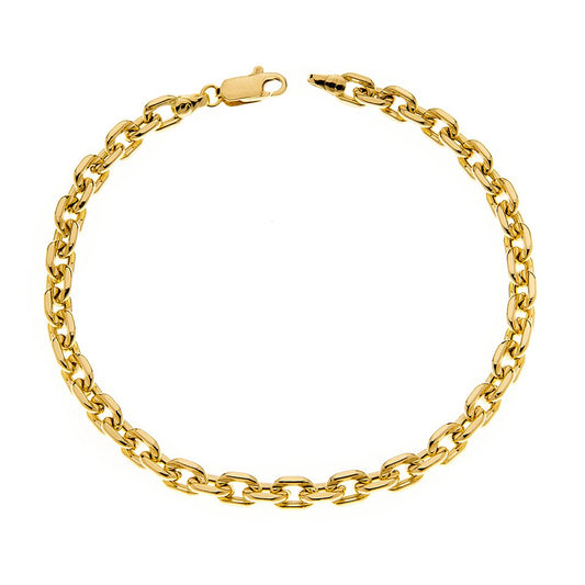 Yellow Gold Small Oval Links Bracelet, 18k, 8.5 Inches, 7.85gr