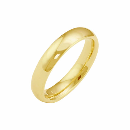 14K Yellow Gold Comfort Classic Half Round Polish Wedding Band. 5.3mm