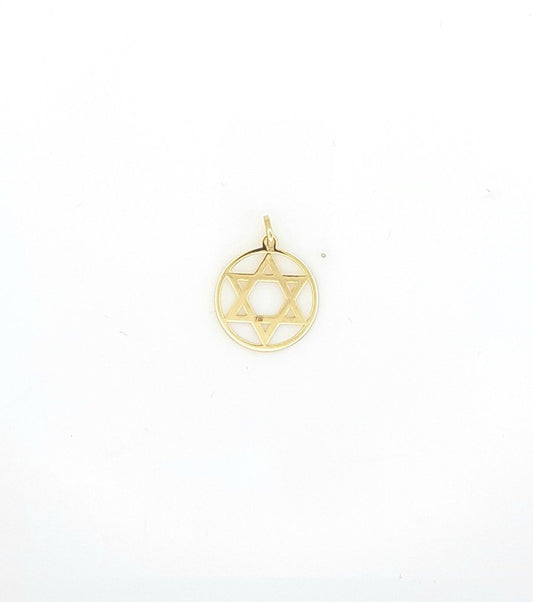 Yellow Gold Star of David pendent, 18k