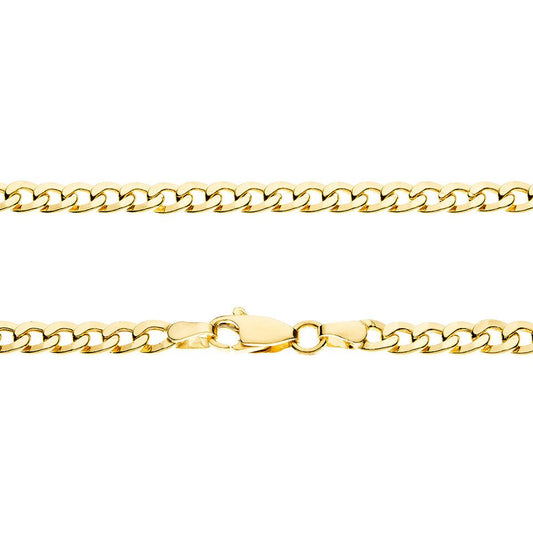 Yellow Gold Curb Flat Chain, 18k, 24 Inches, 4.76gr