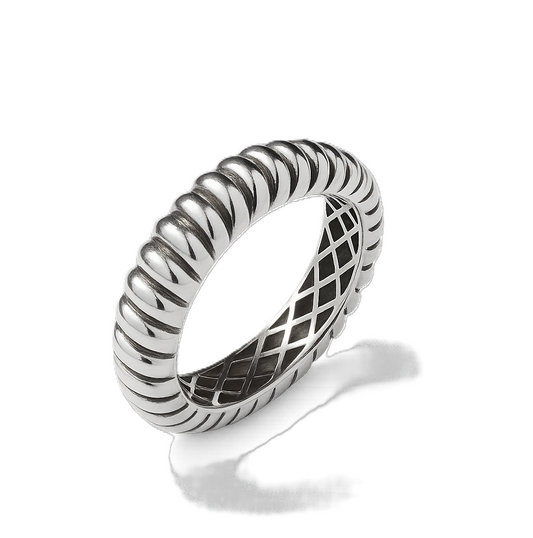 White Gold Ring Rope Style 18k ,3.14gr