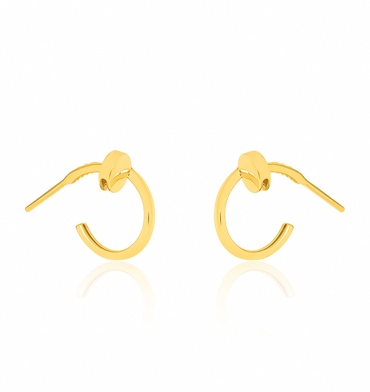 Yellow Gold Nail Stud Earring 18 K, 2.93gr