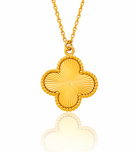 Yellow Gold Necklace with one Clover, 18k, 3.7gr