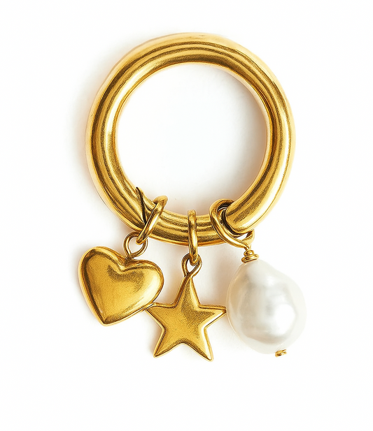 Yellow Gold Push In Charm Connector, 14k