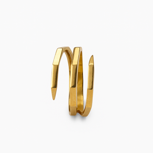 Yellow Gold Triple Band Wrap Ring 18k