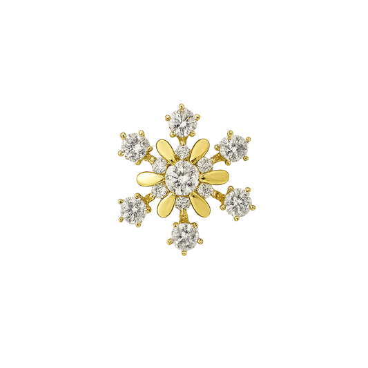 Yellow Gold Snowflake Diamond Pendant, 10k