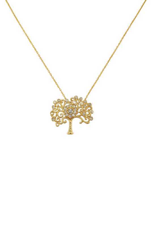 Yellow Gold Tree Of Life Necklace, 18k, 3.13gr