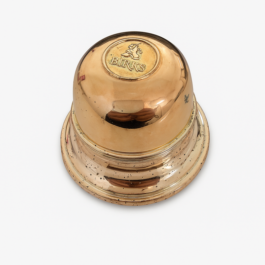 Antique Birks Silver-Plated Ring Display Holder – Velvet Cushion (1940s–1960s)