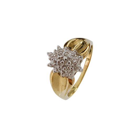10K Yellow Gold Diamond Cluster Ring