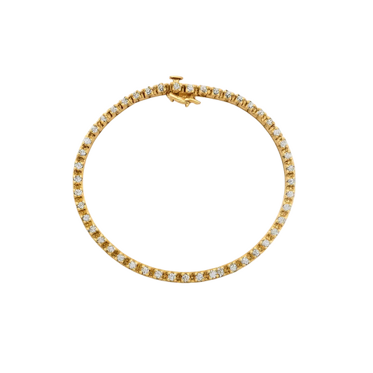 14K Yellow Gold 52 Diamonds Tennis Bracelet