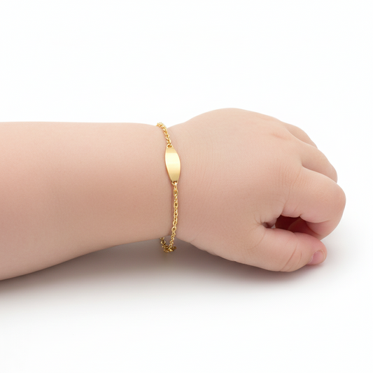 Yellow Gold ID Kid Bracelet, 10k