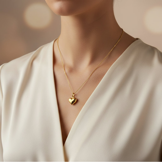 18K Yellow Gold Heart Pendant
