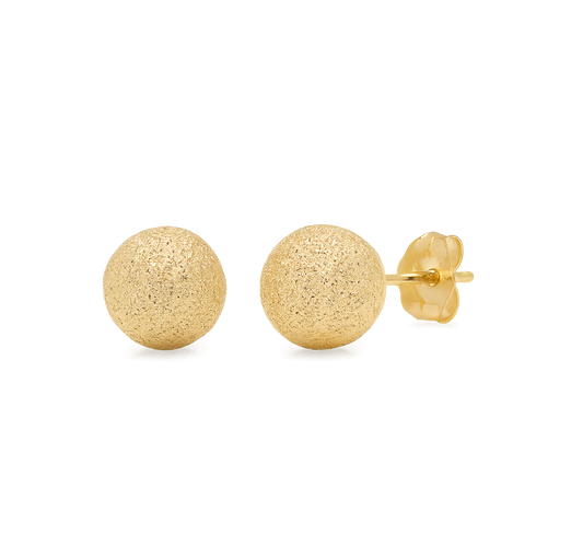 18K Yellow Gold Ball Shape Stud Earrings 2.5 gr
