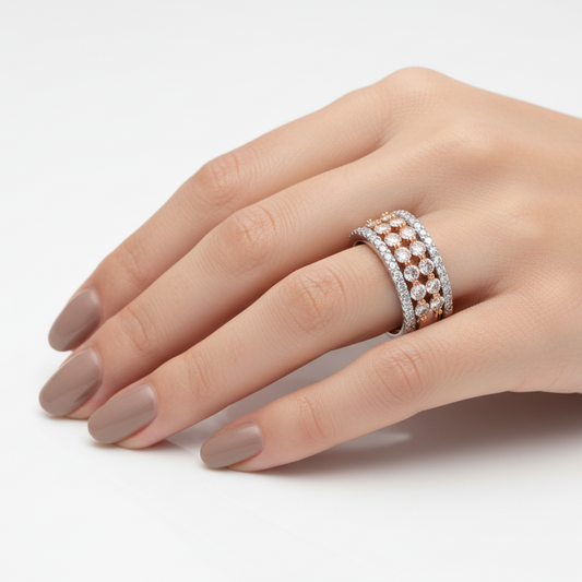 18K Two-Tone Gold Fancy Pink & White Diamond Ring