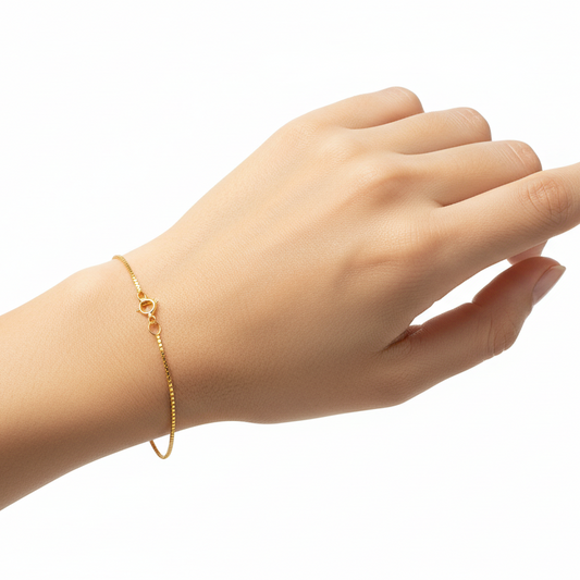 14K Yellow Gold Box Chain Bracelet