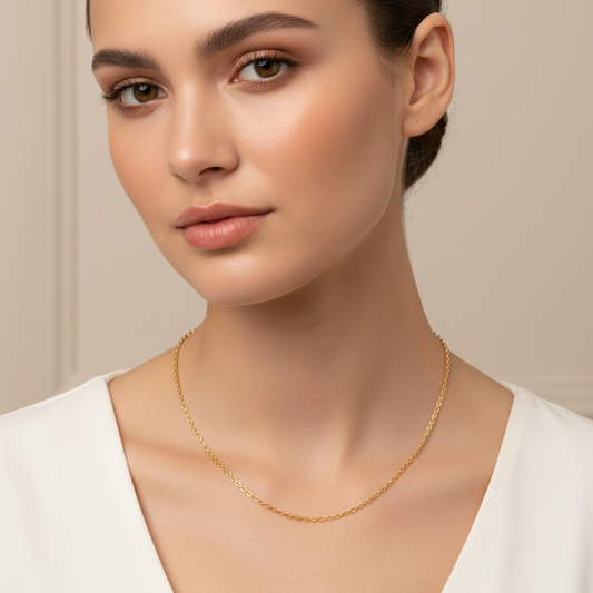 Yellow gold chain 17inch 1.3gr 18k