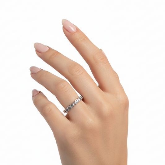 Sterling Silver CZ Eternity Band Ring