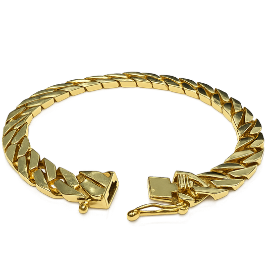18K Yellow Gold Flat Curb Bracelet 18.13gr 7 1/2"
