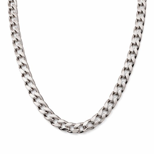 Sterling Rodium Plated Silver Curb Chain 925