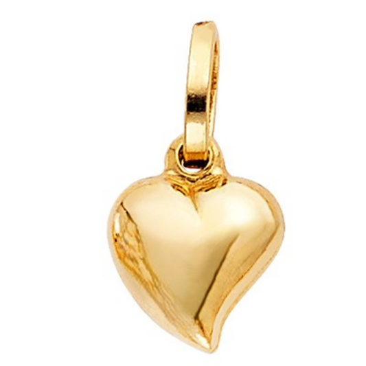 Yellow Gold Puffy Heart Pendent, 18k, 0.86gr