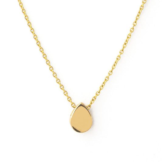 Yellow Gold Necklace with one Tear Drop, 18k, 16 Inches, 2.37gr