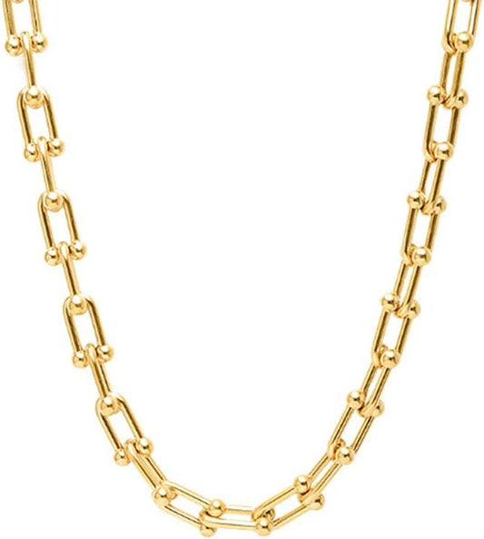 Yellow Gold U Shaped Link Chain, 18k, 18 inches, 18.6 gr