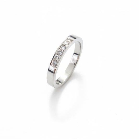 14K White Gold Channel – set Diamond Band