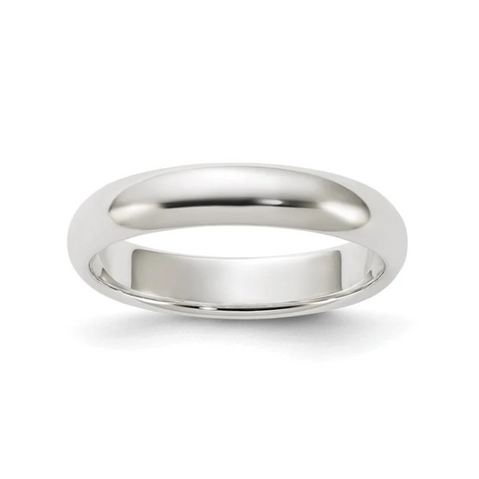 Sterling Silver Half Dome Ring, 925, 4mm