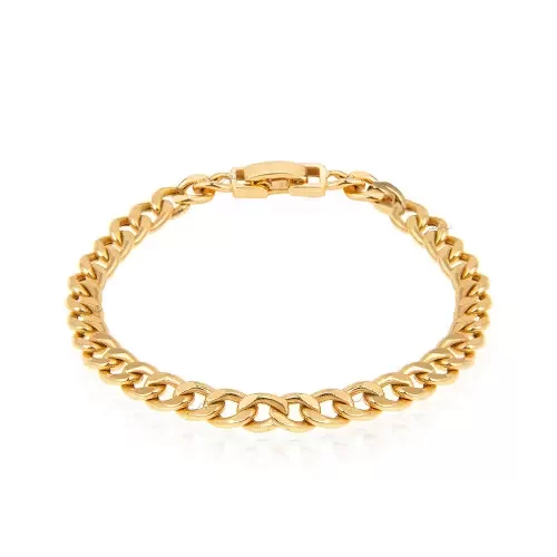 Yellow Gold Curb links Bracelet, 18k, 7 Inches, 5.65gr