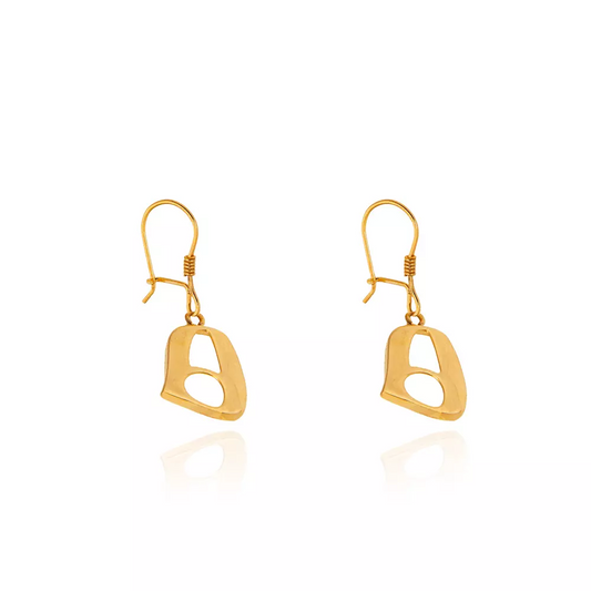 Yellow Gold Dangling Earring Hich Design 18k 2.44gr