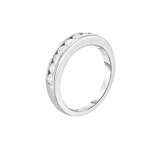 White Gold Chanell Setting Diamond Band. 14k, TDW: 0.45ct, SI-I, I-J