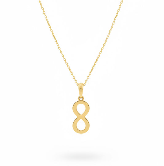 18K Yellow Gold Infinity Pendant Necklace