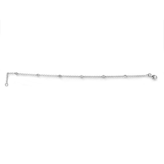 white gold chain bracelet with 6 diamonds TDW: 0.15 SIH 18k 2.11gr