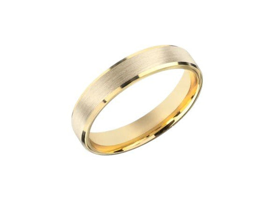 Yellow Gold Beveled Wedding Band, 14k, 3.8mm, Size: 10