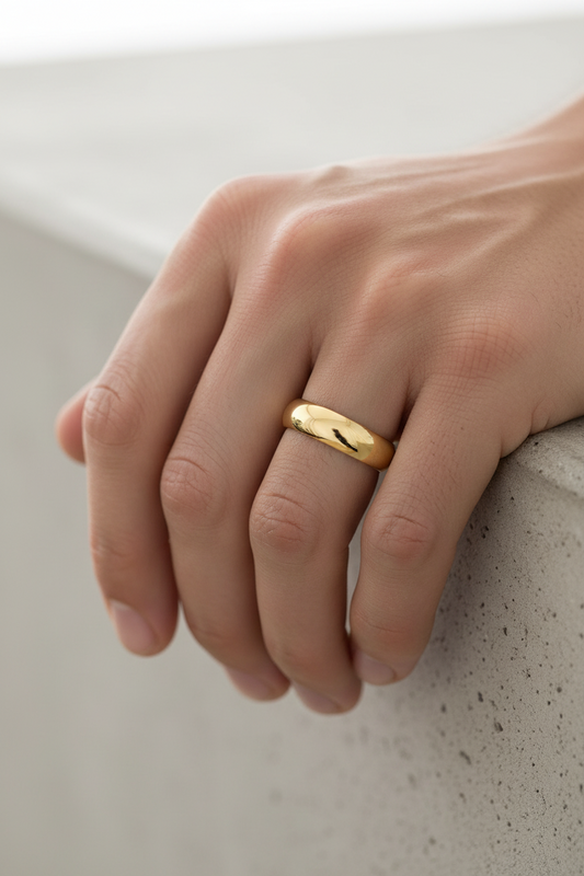 14K Yellow Gold Comfort Half-dome Band.