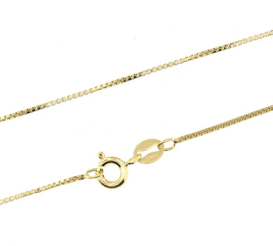 14k Yellow gold Box Chain, 19 Inches