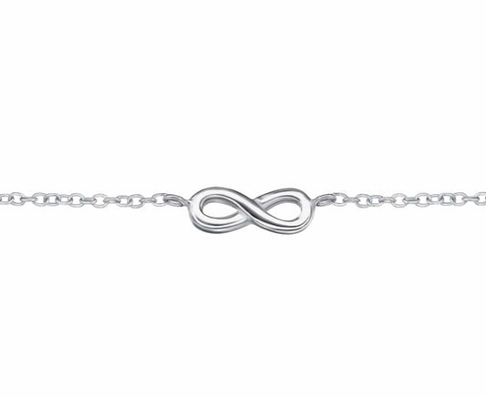 White Gold Infinity Bracelet with Extension. 10k, 1.28gr,  6 1/2 to 7 Inches