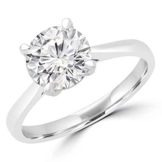 Solitaire White Gold Engagement Ring with a Round Diamond. 18K  0.70ct VS2 G