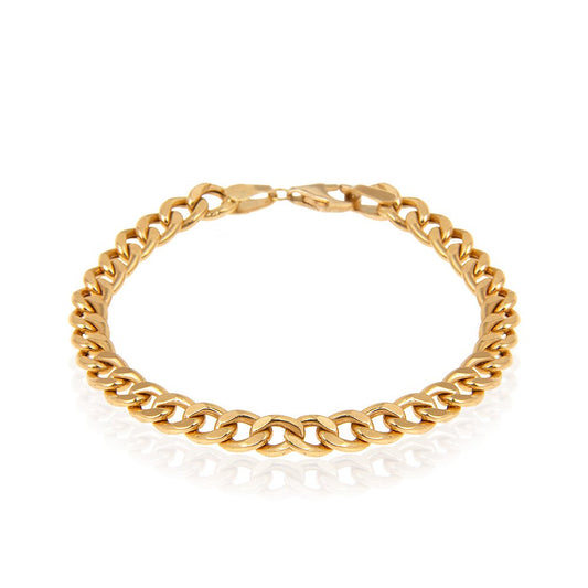 Yellow Gold Curb style Anklet, 18k, 3 .00gr