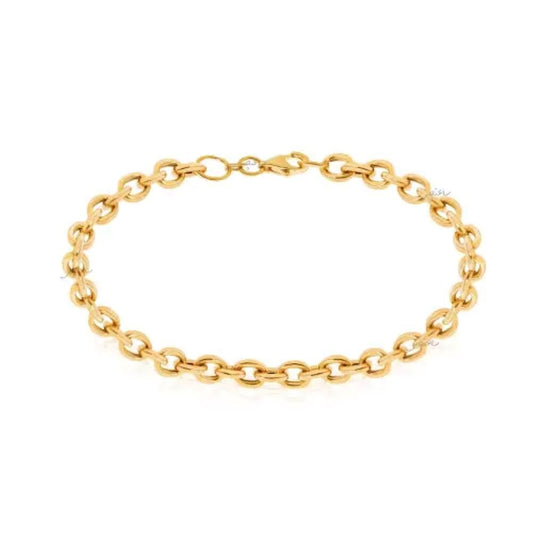 Yellow Gold Bracelet with Oval links, 18k, 3.05gr , 7 to 7 1/2 Inches Adjustable