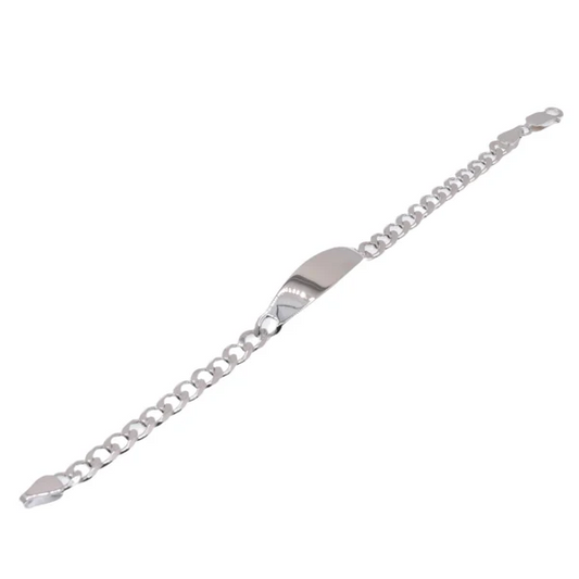 Sterling Silver Curb ID, 925,  5.8mm ,7 Inches Bracelet