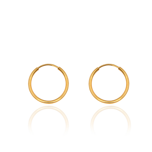 Yellow Gold Hoop Earring, 18k, 15mm, 1.21gr